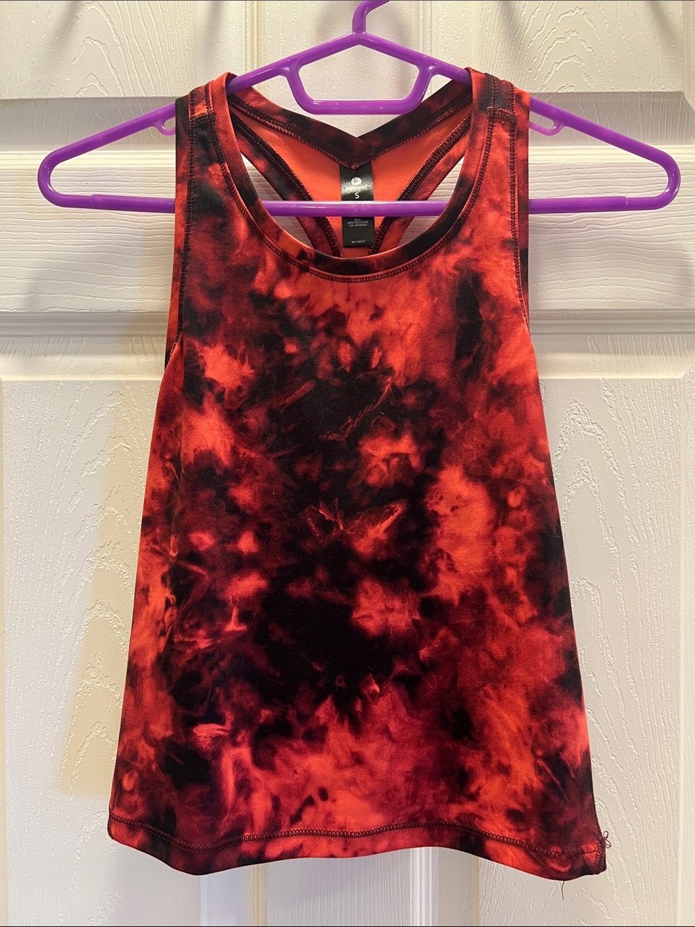 90 Degree By Reflex Red and Black Tie-Dye Racerback Tank